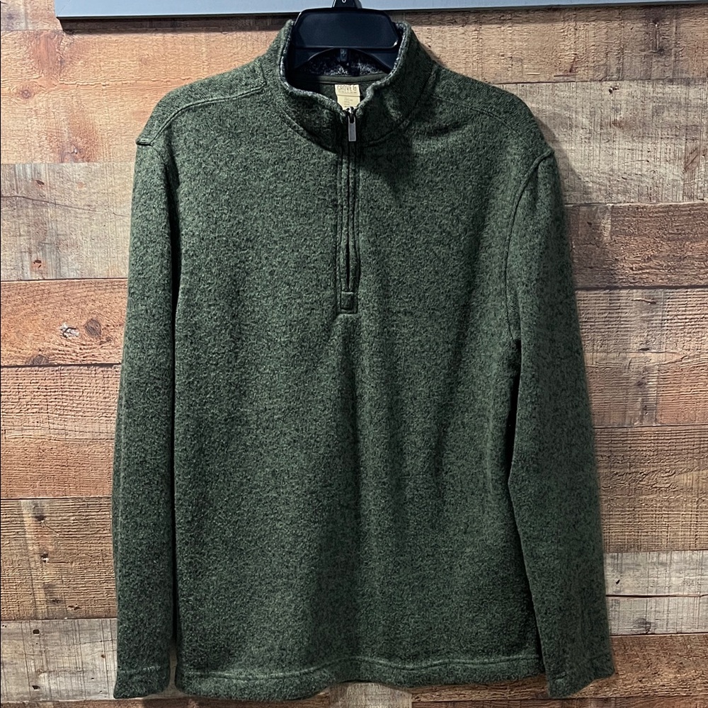 Grove & Hollow Men's Green Half-Zip Sweater size large loose